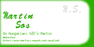 martin sos business card